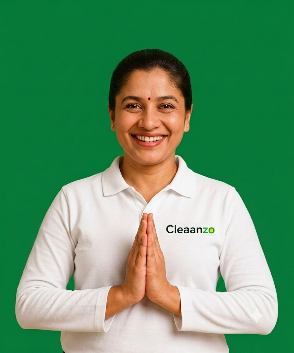 Illustration of a professional providing home cleaning services
